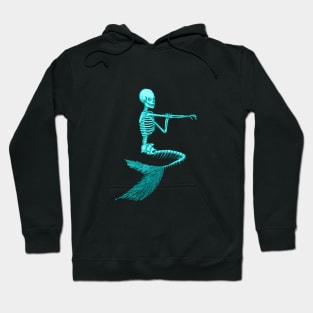 TURQUOISE BATHING MERMAID SKELETON Hoodie